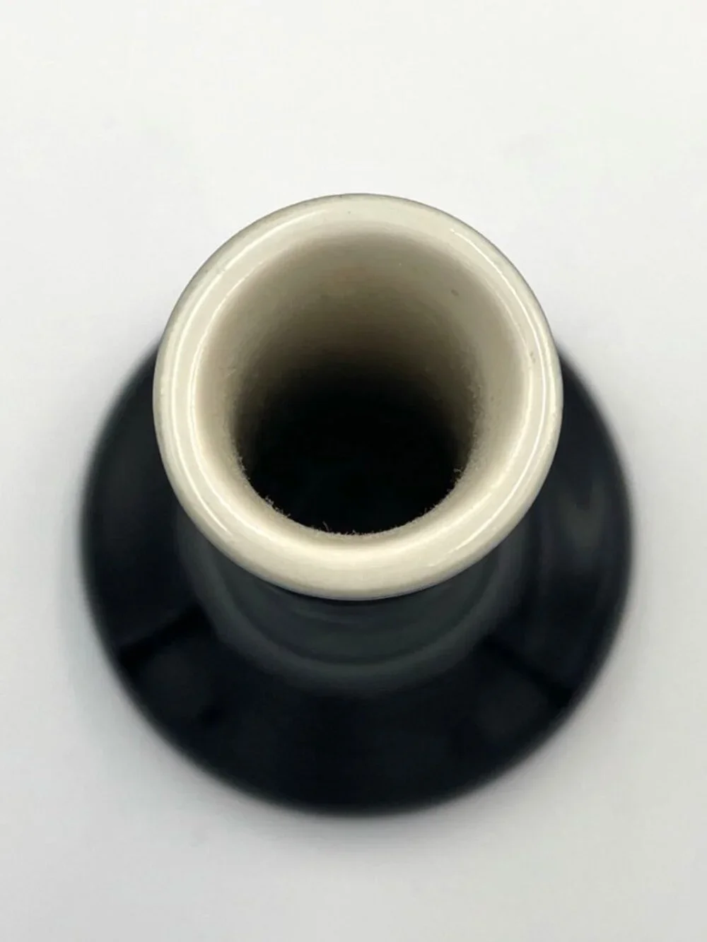 Vintage Hall Pottery Bud Vase Black White 6